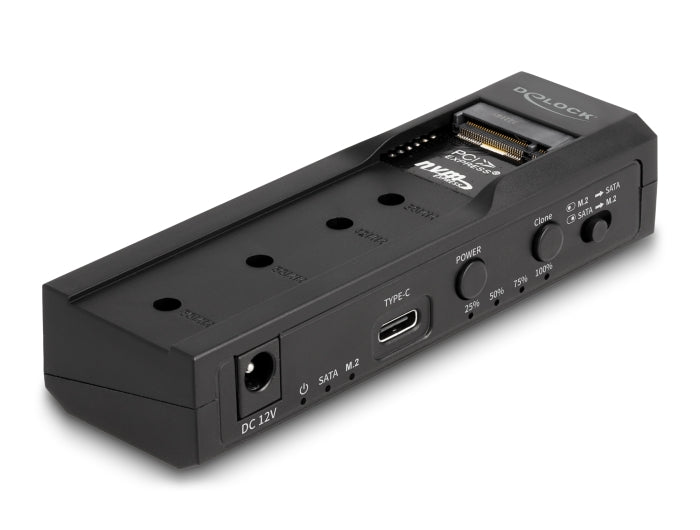 Delock USB Type-C™ Konverter für 1 x M.2 NVMe SSD + 1 x SATA SSD / HDD mit Klon Funktion