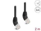Delock RJ45 Netzwerkkabel Cat.6A S/FTP 45° nach oben gewinkelt 2 m schwarz