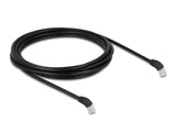 Delock RJ45 Netzwerkkabel Cat.6A S/FTP 45° nach unten gewinkelt 3 m schwarz