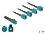 Delock Kabel Mini FAKRA Z Buchse quad zu 4 x FAKRA Z Buchse B-Typ