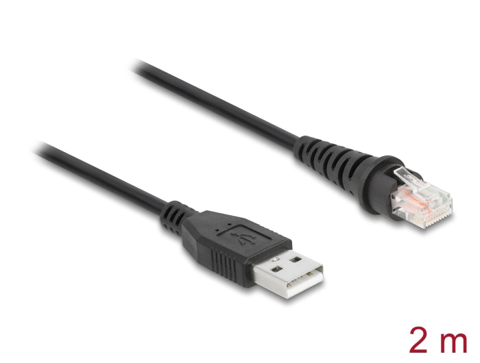 Delock RJ50 zu USB 2.0 Typ-A Barcodescanner Kabel 2 m