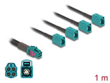 Delock Kabel Mini FAKRA Z Buchse quad zu 4 x FAKRA Z Buchse A-Typ
