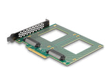 Delock PCI Express 4.0 x8 Karte zu 2 x intern U.2 NVMe SFF-8639 - Bifurcation (LxB: 144 x 122 mm)