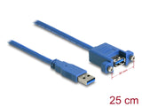 Delock USB 5 Gbps Kabel Typ-A Stecker zu USB 5 Gbps Typ-A Buchse zum Einbau 25 cm