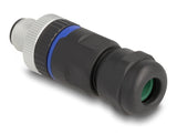 Delock M12 Steckverbinder A-kodiert 4 Pin Stecker zur Montage mit Schraubanschluss