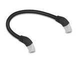 Delock RJ45 Netzwerkkabel Cat.6A S/FTP 45° nach unten gewinkelt 0,25 m schwarz