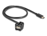 Delock Keystone Modul USB 2.0 A Buchse zu USB Type-C™ Stecker 250° mit Kabel 0,5 m