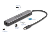 Delock USB 40 Gbps USB Type-C™ Dockingstation 8K - HDMI / USB 10 Gbps / 2,5 Gigabit LAN / PD 3.0 100 W