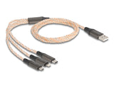 Delock USB RGB Ladekabel 3 in 1 Typ-A zu Lightning™ / Micro USB / USB Type-C™ 1,20 m