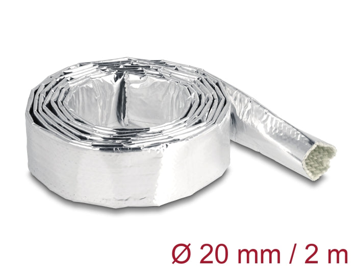 Delock Kabelschlauch aus Glasfasergeflecht und Aluminium 2 m x 20 mm