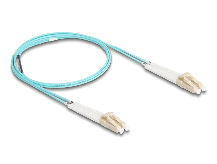 Delock LWL Kabel LC Duplex zu LC Duplex Multimode OM3 winkelbar 1 m