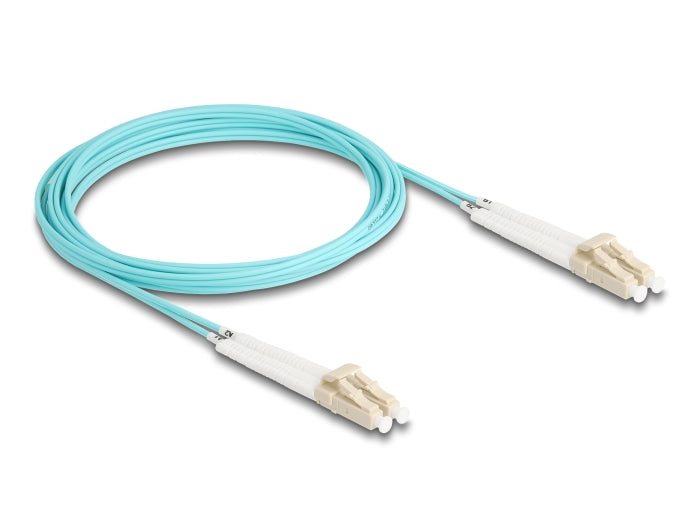 Delock LWL Kabel LC Duplex zu LC Duplex Multimode OM3 winkelbar 3 m