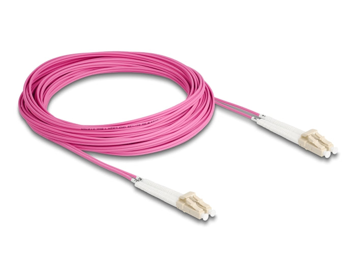 Delock LWL Kabel LC Duplex zu LC Duplex Multimode OM4 winkelbar 10 m