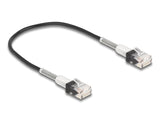 Delock RJ45 Netzwerkkabel mit doppeltem Knickschutz Cat.6A UTP Slim 0,3 m schwarz
