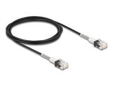 Delock RJ45 Netzwerkkabel mit doppeltem Knickschutz Cat.6A UTP Slim 2 m schwarz