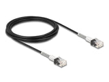 Delock RJ45 Netzwerkkabel mit doppeltem Knickschutz Cat.6A UTP Slim 3 m schwarz