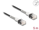 Delock RJ45 Netzwerkkabel mit doppeltem Knickschutz Cat.6A UTP Slim 5 m schwarz