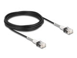 Delock RJ45 Netzwerkkabel mit doppeltem Knickschutz Cat.6A UTP Slim 5 m schwarz