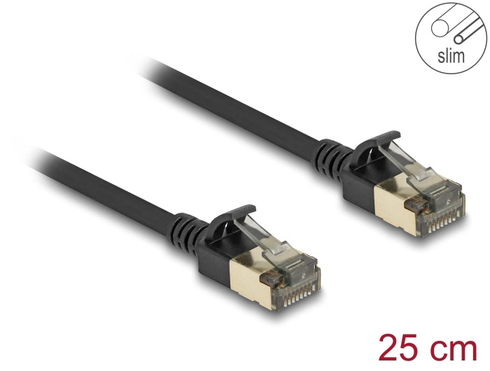 Delock RJ45 Netzwerkkabel Cat.8.1 F/FTP Slim Pro 0,25 m schwarz