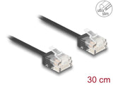 Delock RJ45 Netzwerkkabel Cat.6 UTP Ultra Slim 0,3 m schwarz mit kurzen Steckern