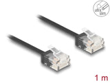 Delock RJ45 Netzwerkkabel Cat.6 UTP Ultra Slim 1 m schwarz mit kurzen Steckern