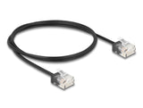 Delock RJ45 Netzwerkkabel Cat.6 UTP Ultra Slim 1 m schwarz mit kurzen Steckern