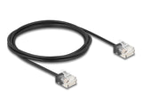 Delock RJ45 Netzwerkkabel Cat.6 UTP Ultra Slim 2 m schwarz mit kurzen Steckern