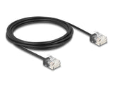 Delock RJ45 Netzwerkkabel Cat.6 UTP Ultra Slim 3 m schwarz mit kurzen Steckern