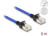 Delock RJ45 Netzwerkkabel mit Geflechtmantel Cat.6A U/FTP Slim 5 m blau