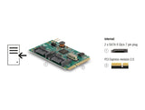 Delock Mini PCIe I/O PCIe full size 2 x SATA 6 Gb/s