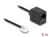 Delock Telefonkabel RJ11 Stecker zu RJ45 Buchse schwarz 5 m