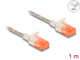 Delock RJ45 Netzwerkkabel Cat.6A U/UTP Slim 1 m transparent
