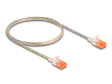 Delock RJ45 Netzwerkkabel Cat.6A U/UTP Slim 1 m transparent