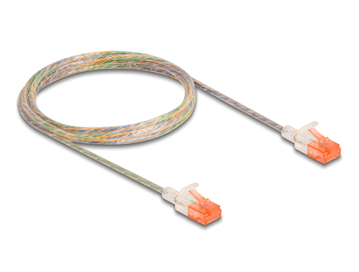 Delock RJ45 Netzwerkkabel Cat.6A U/UTP Slim 2 m transparent