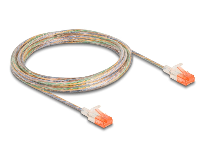 Delock RJ45 Netzwerkkabel Cat.6A U/UTP Slim 5 m transparent