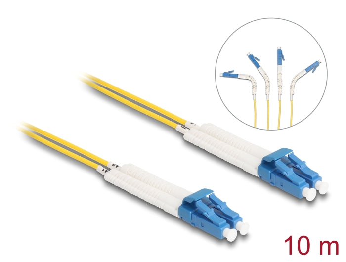 Delock LWL Kabel LC Duplex zu LC Duplex Singlemode OS2 winkelbar 10 m