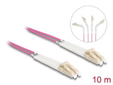 Delock LWL Kabel LC Duplex zu LC Duplex Multimode OM4 winkelbar 10 m
