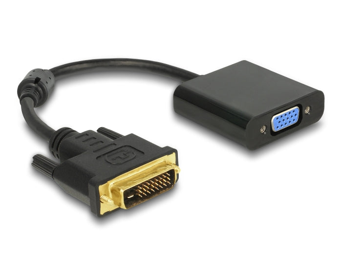 Delock Adapter DVI-D 24+1 Stecker > VGA Buchse schwarz