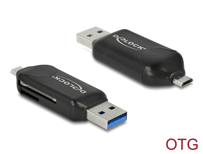 Delock Card Reader Micro USB OTG / USB 5 Gbps Typ-A für SD / MMC + Micro SD