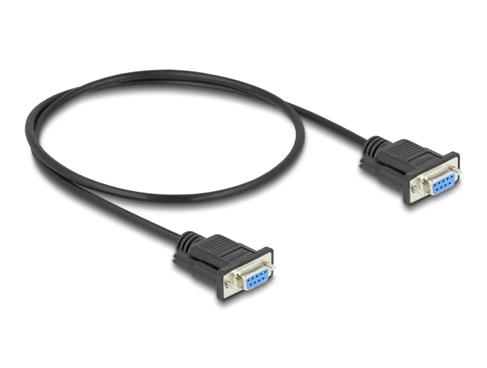 Delock RS-232 Kabel Seriell D-Sub9 Buchse zu Buchse mit schmalem Steckergehäuse 0,5 m