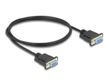 Delock RS-232 Kabel Seriell D-Sub9 Buchse zu Buchse mit schmalem Steckergehäuse 1 m