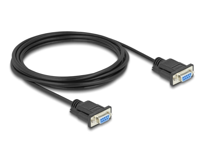 Delock RS-232 Kabel Seriell D-Sub9 Buchse zu Buchse mit schmalem Steckergehäuse 3 m