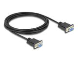 Delock RS-232 Kabel Seriell D-Sub9 Buchse zu Buchse mit schmalem Steckergehäuse 3 m
