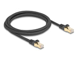 Delock RJ45 Netzwerkkabel mit Geflechtmantel Cat.6A S/FTP Stecker zu Stecker 2 m schwarz