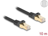 Delock RJ45 Netzwerkkabel mit Geflechtmantel Cat.6A S/FTP Stecker zu Stecker 10 m schwarz