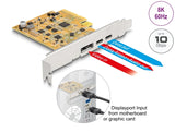 Delock PCI Express x4 Karte zu 1 x extern USB Type-C™ 10 Gbps Buchse + 1 x extern USB Type-C™ 10 Gbps (DP Alt Mode) Buchse