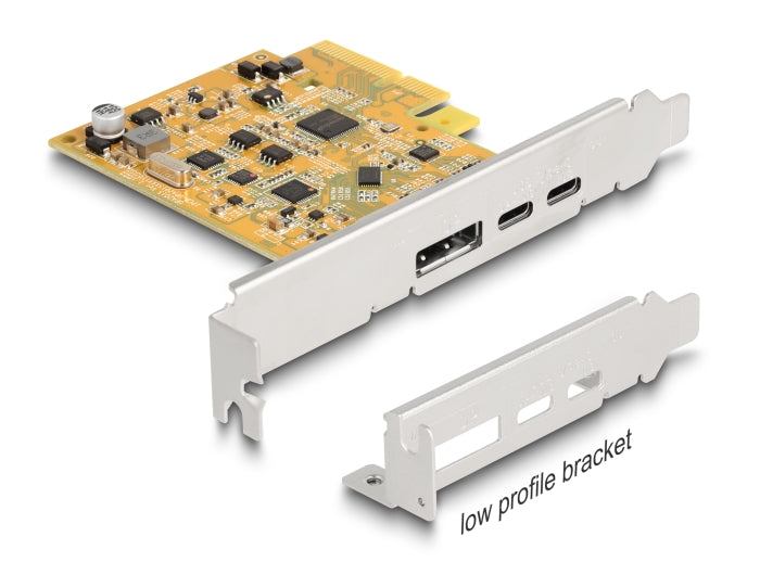 Delock PCI Express x4 Karte zu 1 x extern USB Type-C™ 10 Gbps Buchse + 1 x extern USB Type-C™ 10 Gbps (DP Alt Mode) Buchse