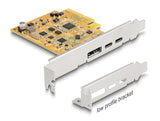 Delock PCI Express x4 Karte zu 1 x extern USB Type-C™ 10 Gbps Buchse + 1 x extern USB Type-C™ 10 Gbps (DP Alt Mode) Buchse