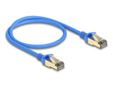 Delock RJ45 Netzwerkkabel Cat.8.1 F/FTP Slim 0,5 m blau