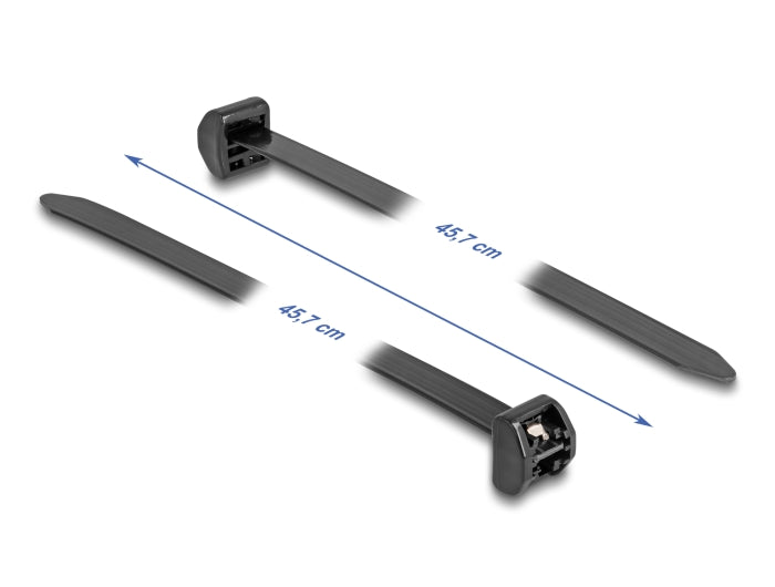 Delock Kabelbinder mit Metallzunge L 457 x B 12,7 mm 10 Stück schwarz